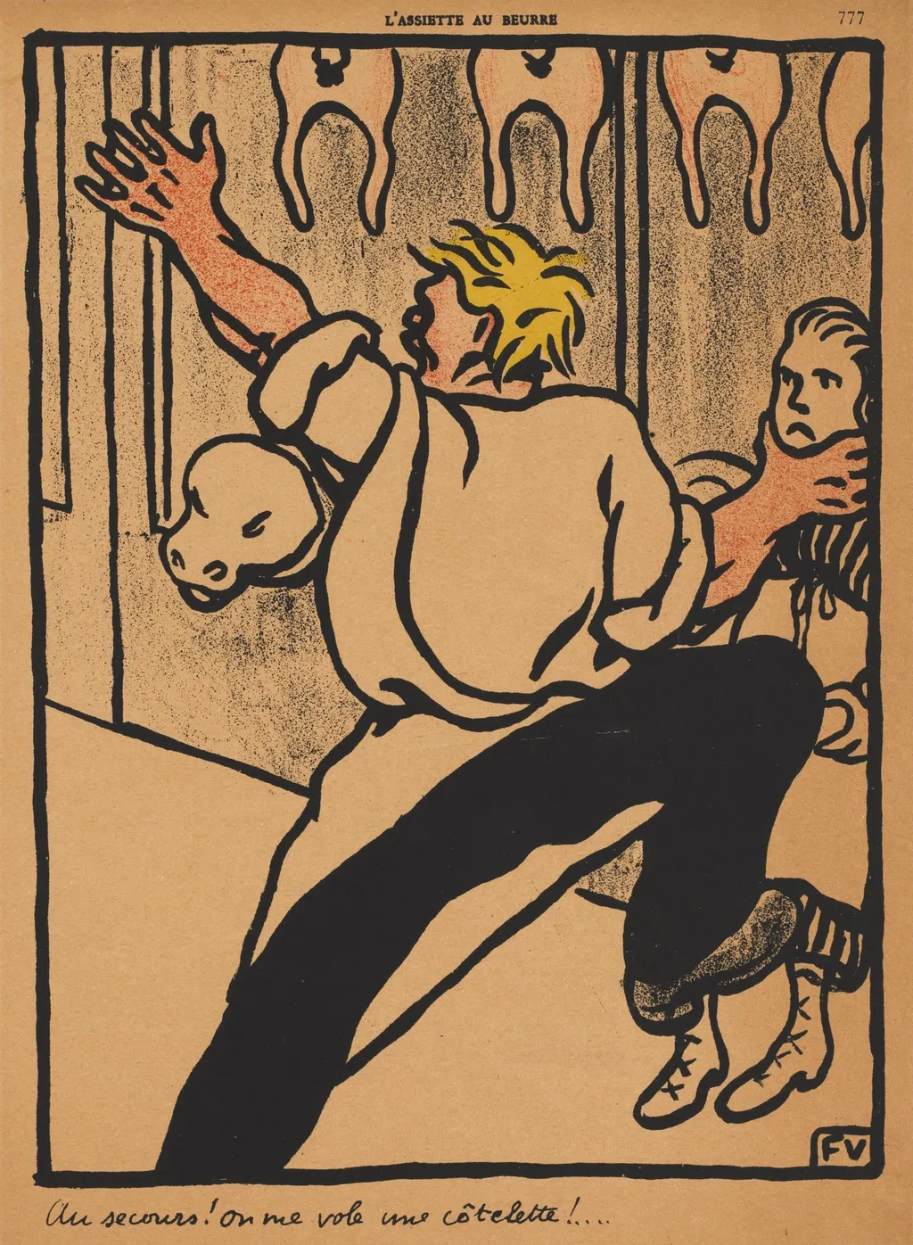 Help! My cutlet's being stolen!, by Félix Vallotton, 1901