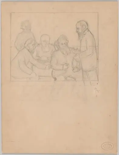 Study for 'Les cinq peintres' (The Five Painters), by Félix Vallotton