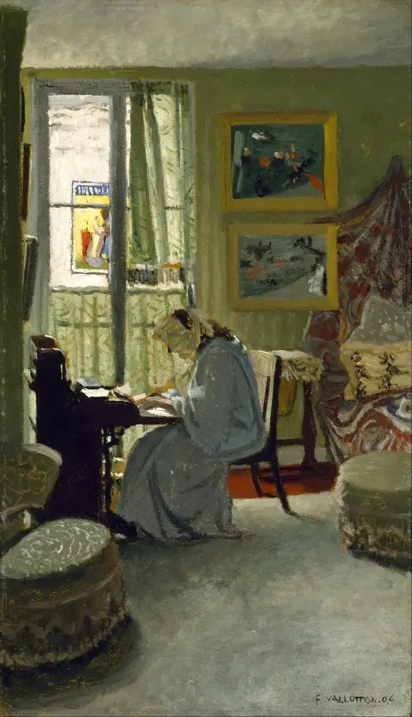 Woman Writing in an Interior, by Félix Vallotton