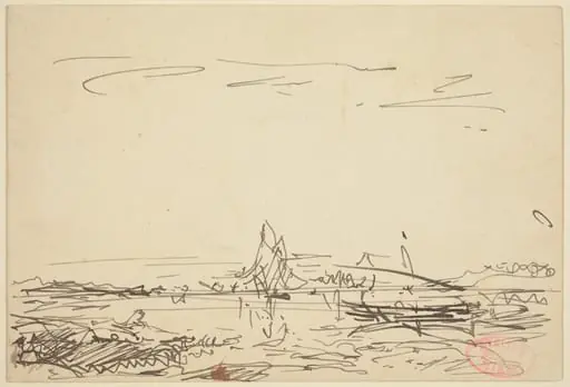 A Cove with a Sailboat, by Félix Ziem