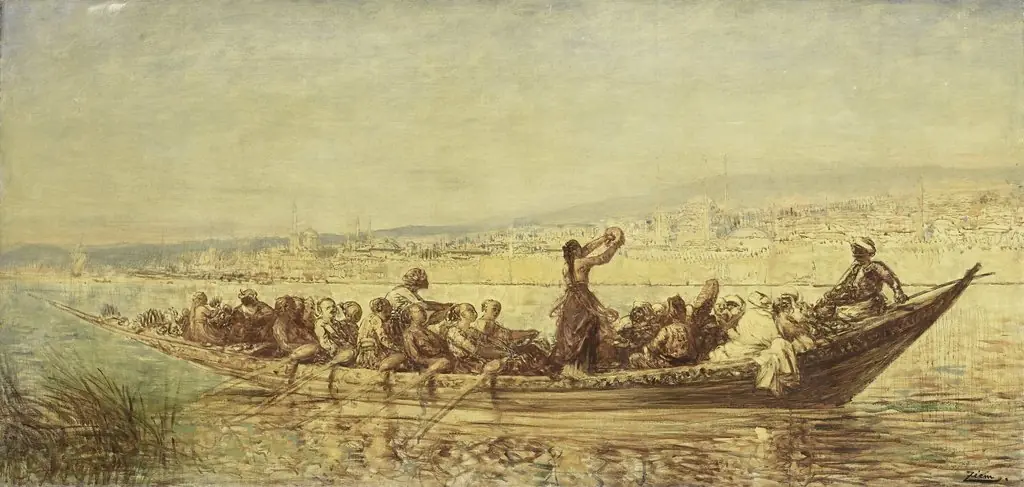 Moorse roeiers bij Constantinopel, by Félix Ziem