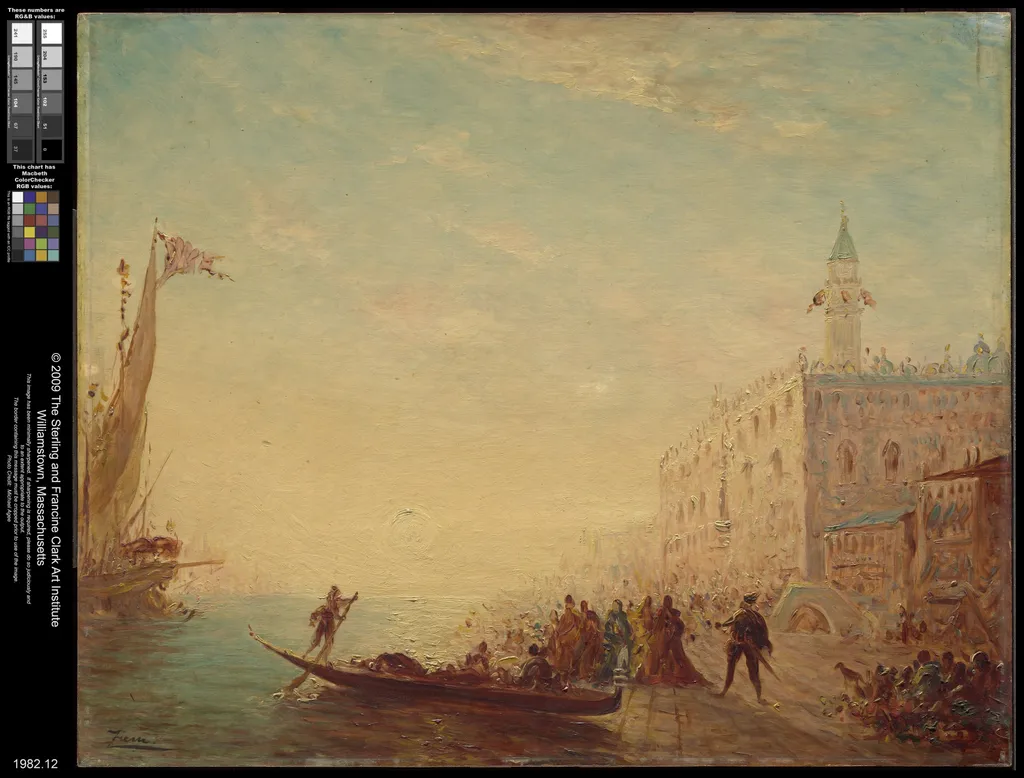 Riva degli Schiavoni, Sunset, by Félix Ziem, oil, 1871