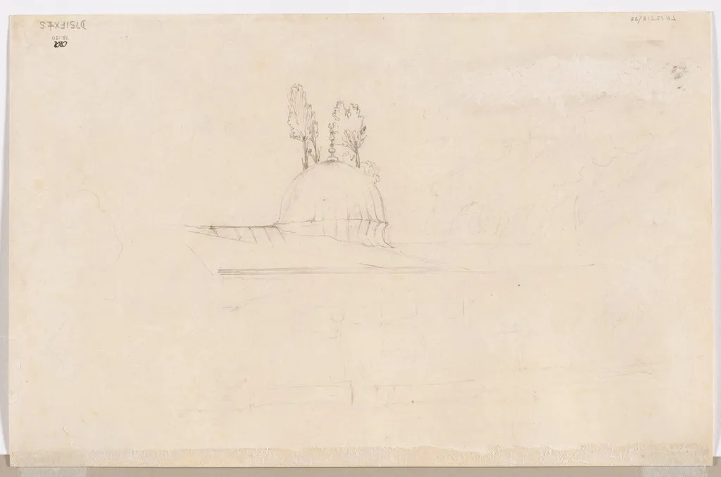Sketch for Pavilion Near a Mosque (verso), by Félix Ziem, 1804