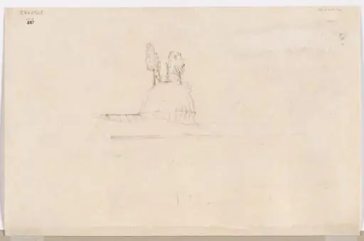 Sketch for Pavilion Near a Mosque (verso), by Félix Ziem