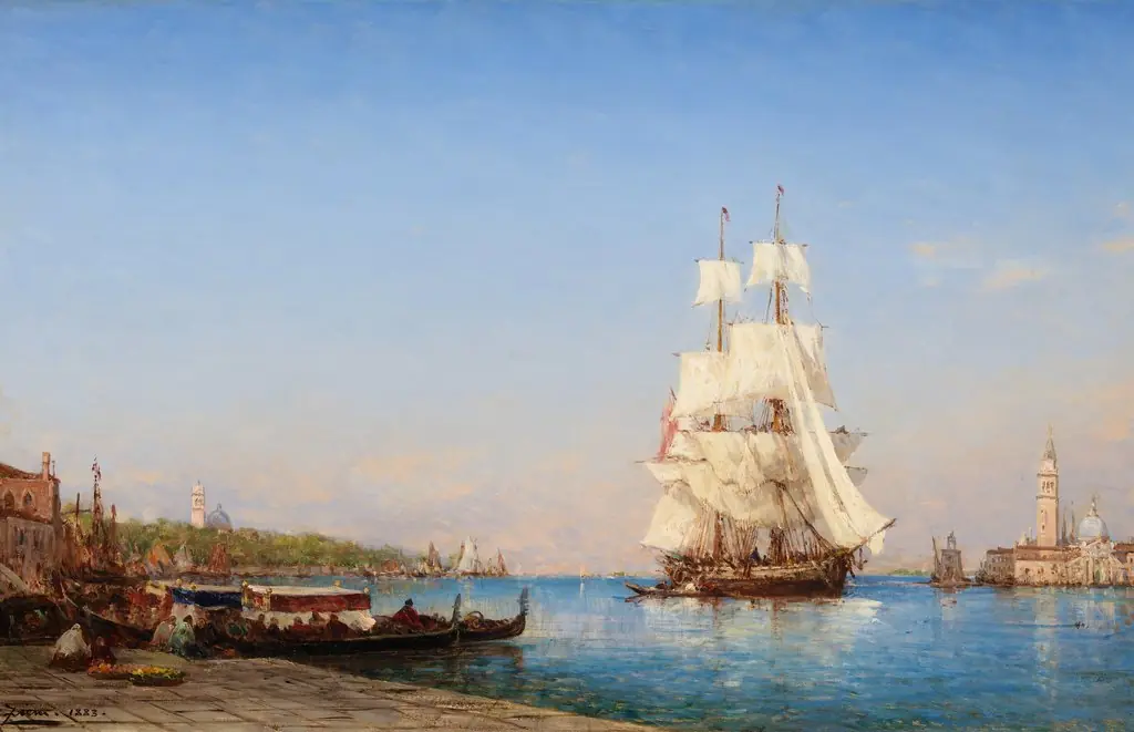 Venice: a Sailing Ship, by Félix Ziem