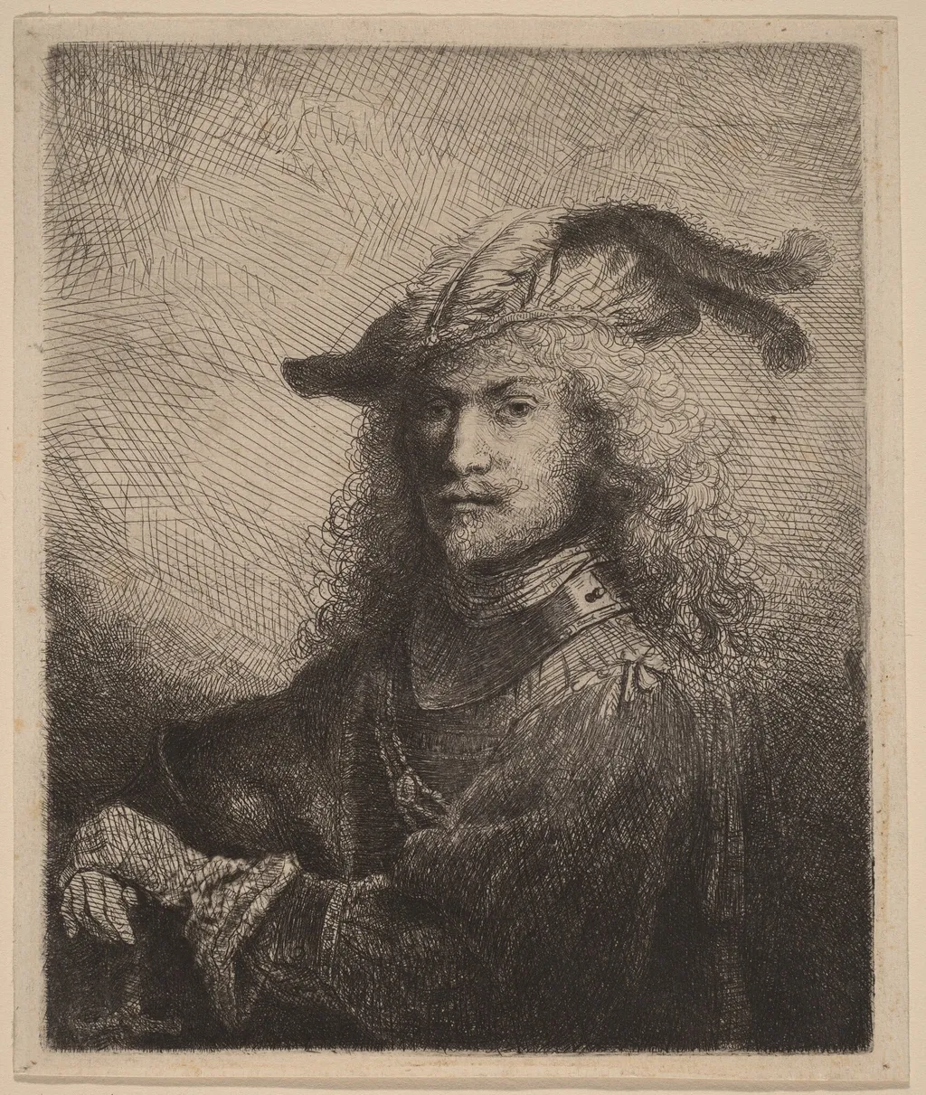 Portrait of an Officer, by Ferdinand Bol, ink, 1645