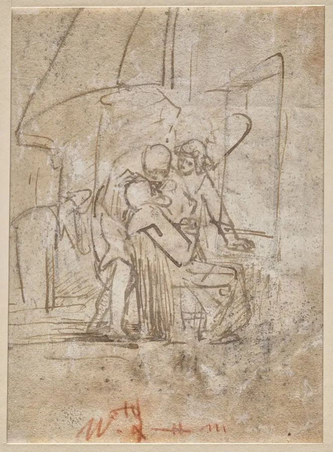 The Healing of Tobit (verso), by Ferdinand Bol, 1634