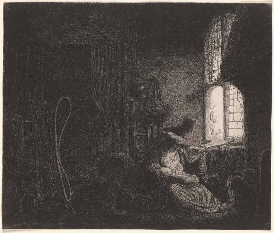 The Holy Family in an Interior, by Ferdinand Bol, 1643