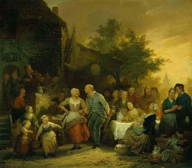 The 50th Wedding Anniversary, by Ferdinand de Braekeleer the Elder, oil, 1839