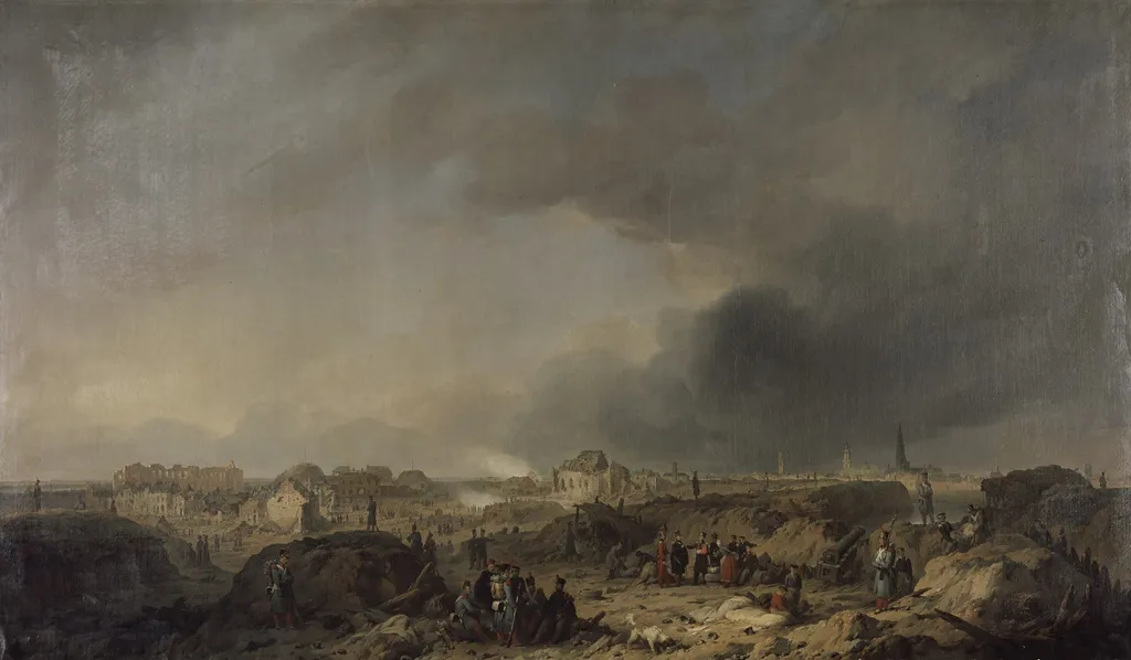 The Antwerp Castle after the Bombardement in 1832, by Ferdinand de Braekeleer the Elder, oil, 1842