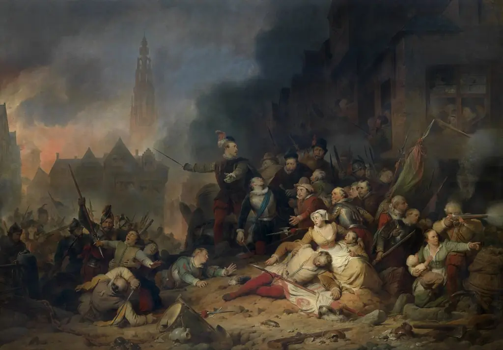 The Spanish Fury in Antwerp, by Ferdinand de Braekeleer the Elder