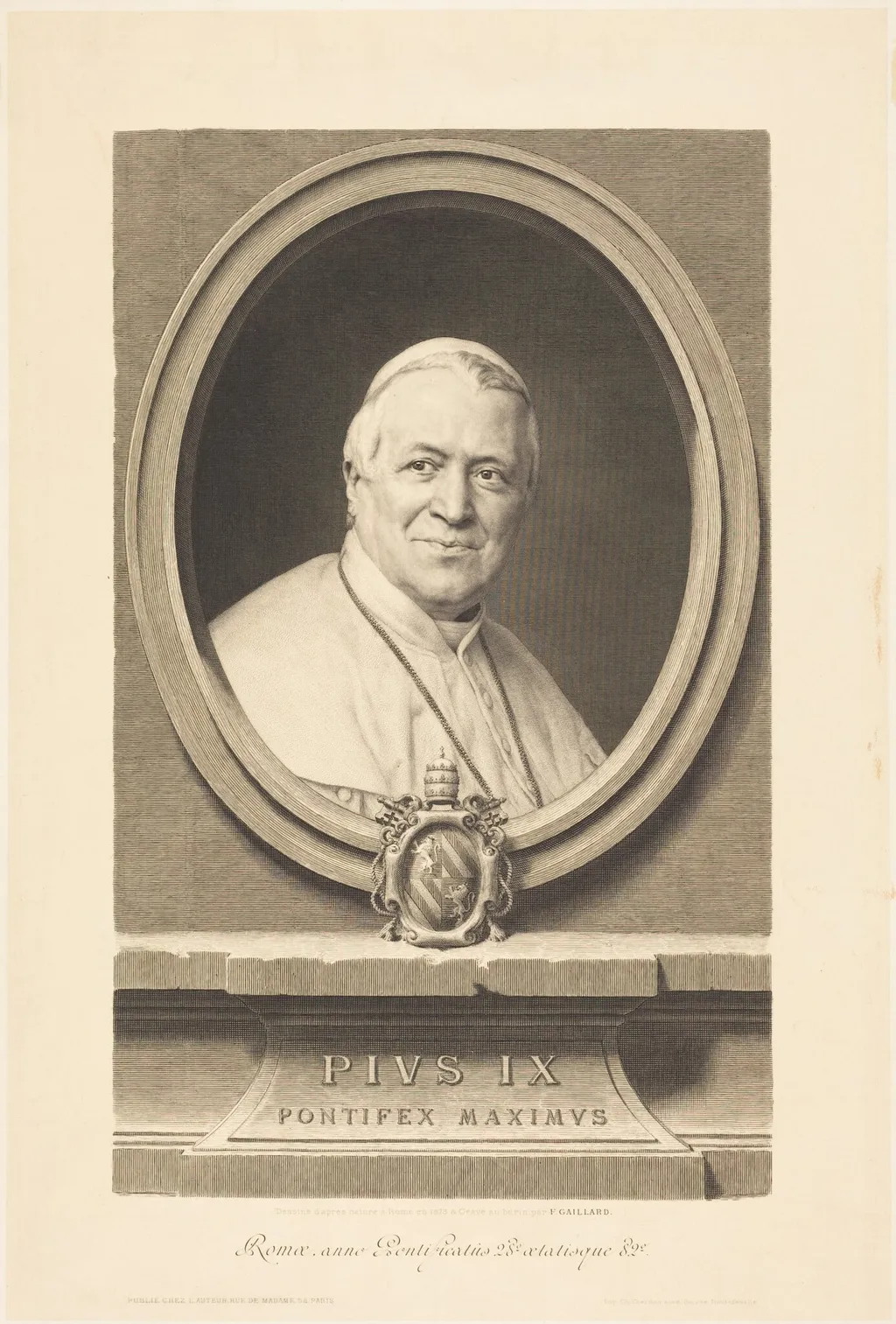 Pius IX, by Ferdinand Gaillard, ink, 1873