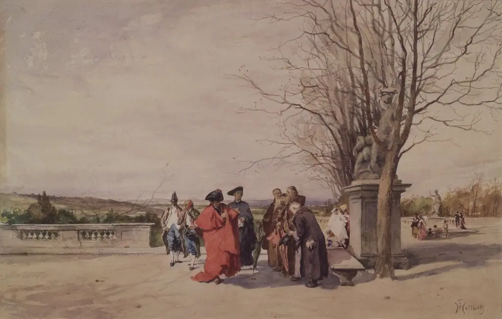 Figures on a Terrace, by Ferdinand Heilbuth