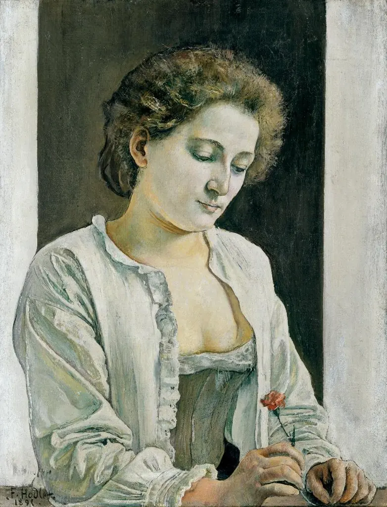 Bildnis einer Unbekannten. Frau mit Nelke, by Ferdinand Hodler