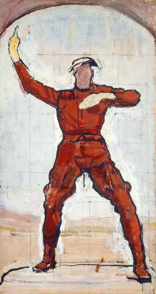 Einmütigkeit, Redner. Mittelfigur zu «Einmütigkeit», by Ferdinand Hodler
