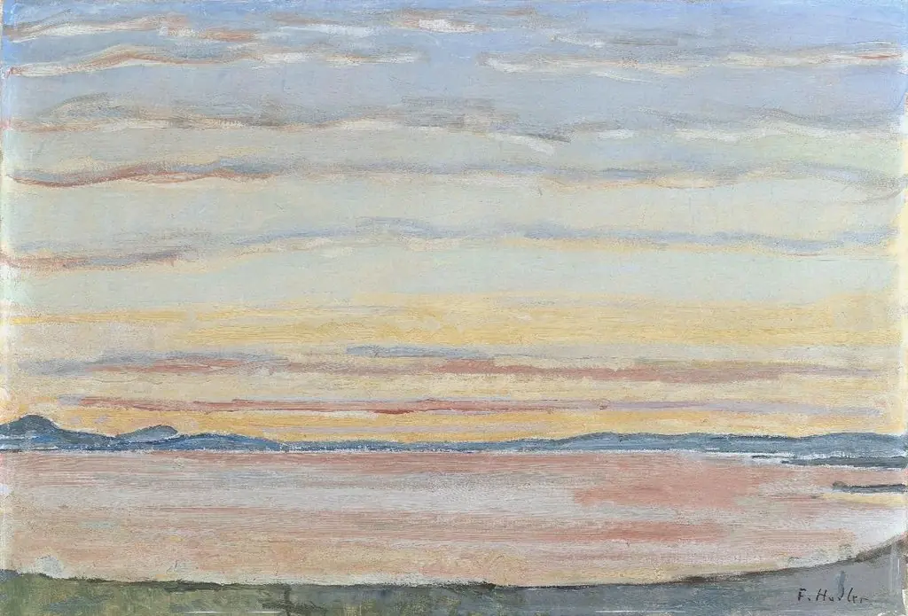Genfersee bei Sonnenuntergang, by Ferdinand Hodler