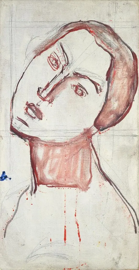 Schreitender weiblicher Akt, Kopfstudie, by Ferdinand Hodler