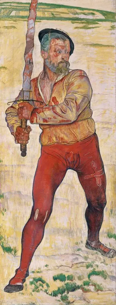 Verwundeter Krieger mit Flamberg, by Ferdinand Hodler