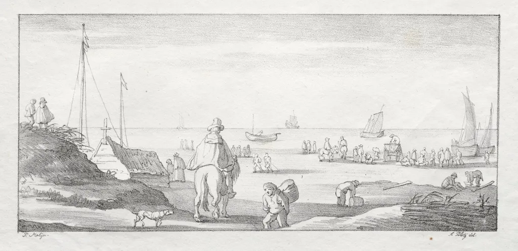 Along a Dutch Shore, by Ferdinand I Piloty, 1814