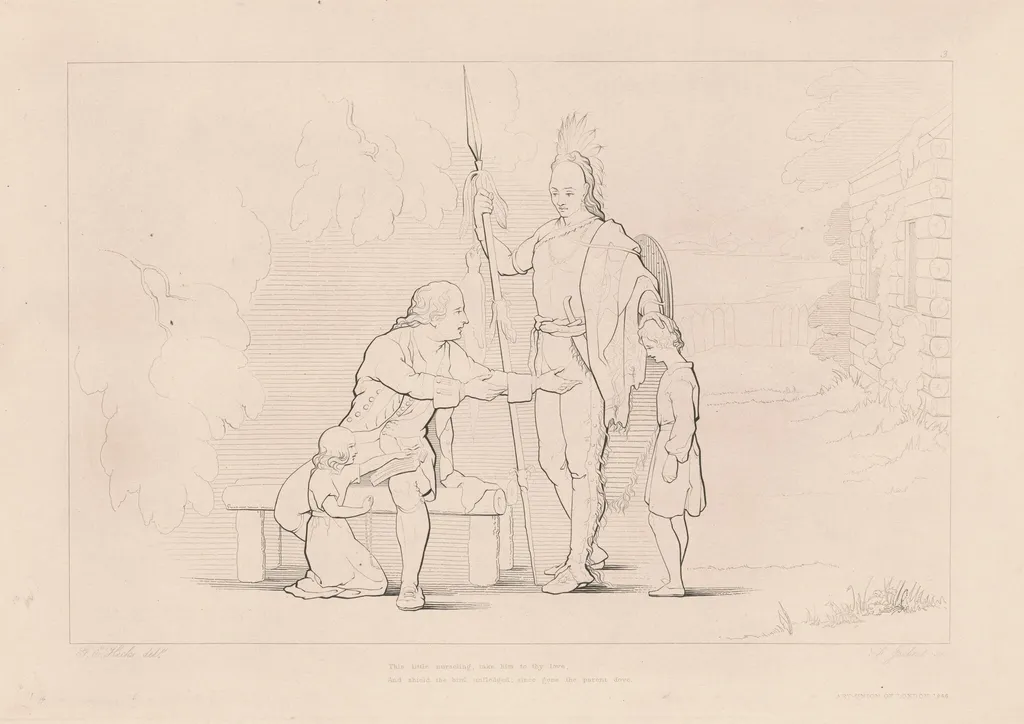 The Little Nurseling, Take Him to Thy Love, by Ferdinand Joubert, ink, 1846