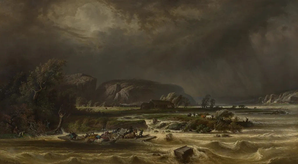 The Meuse at Poilvache, by Ferdinand Marinus, oil, 1873