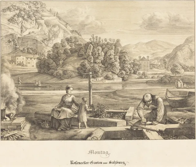 Montag - Rosenecker Garten vor Salzburg (Monday - Rosenecker Garden near Salzburg) — Ferdinand Olivier