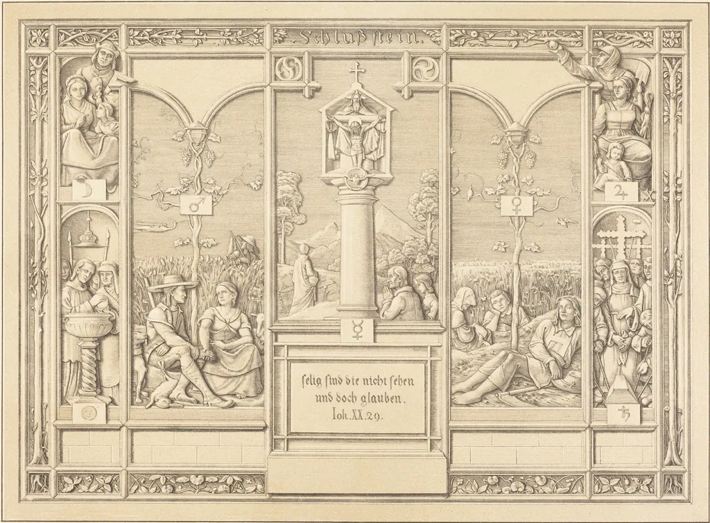 Tailpiece: Selig sind die nicht sehen und doch glauben (Blessed are those who do not, by Ferdinand Olivier, ink, 1823