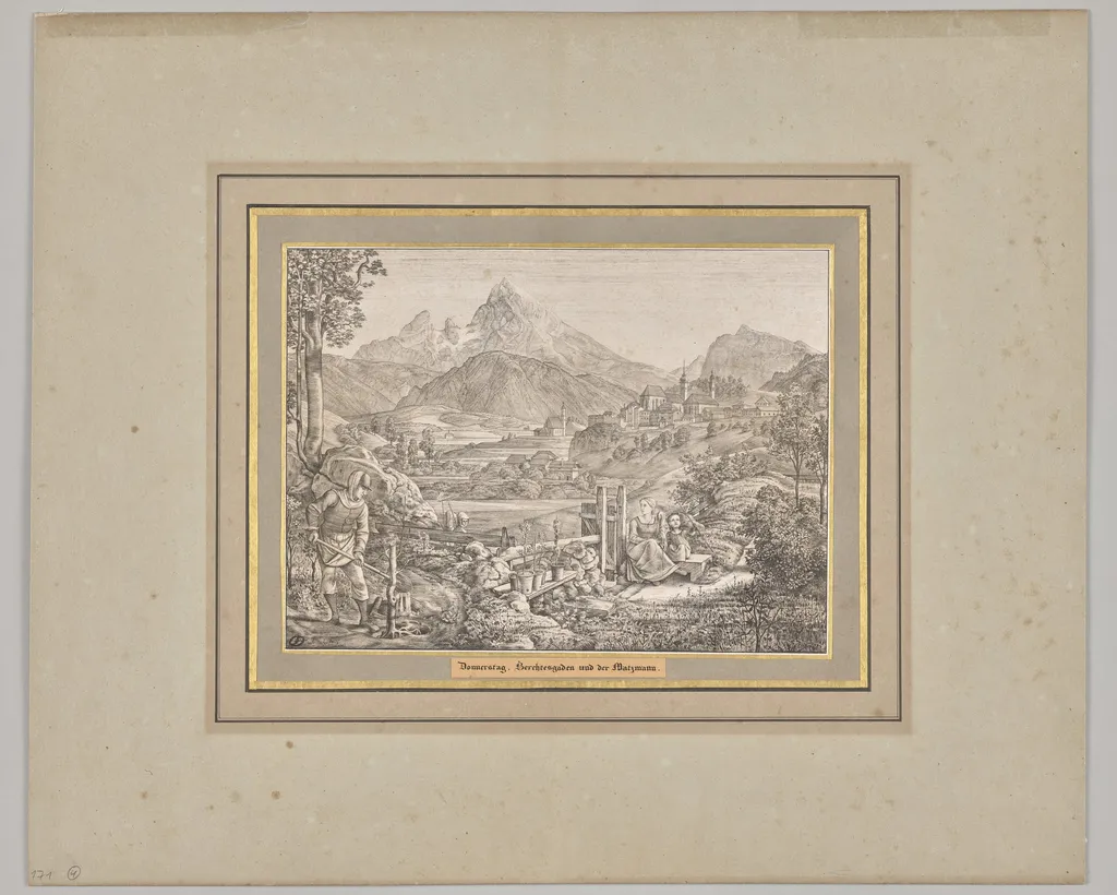 Thursday. Berchtesgaden and the Watzmann, by Ferdinand Olivier, 1820