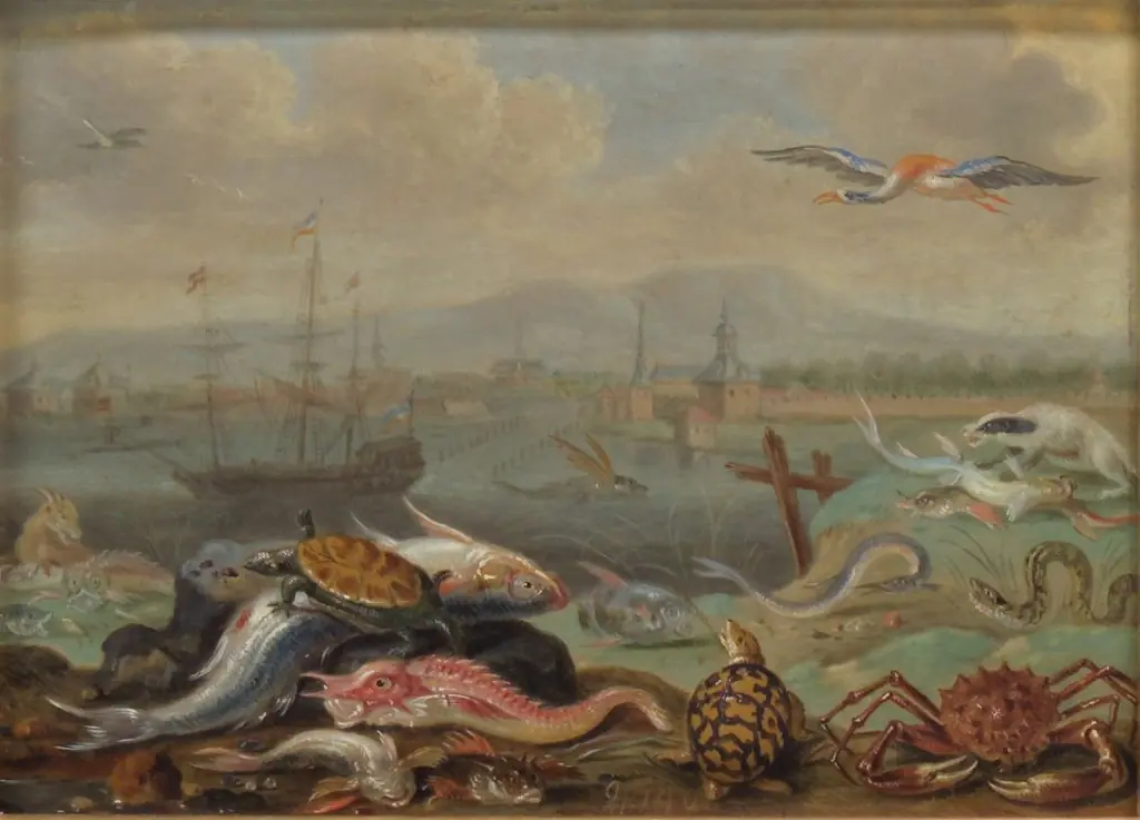 Ansichten aus den vier Weltteilen mit Szenen von Tieren: Alexandria, by Ferdinand van Kessel the Elder