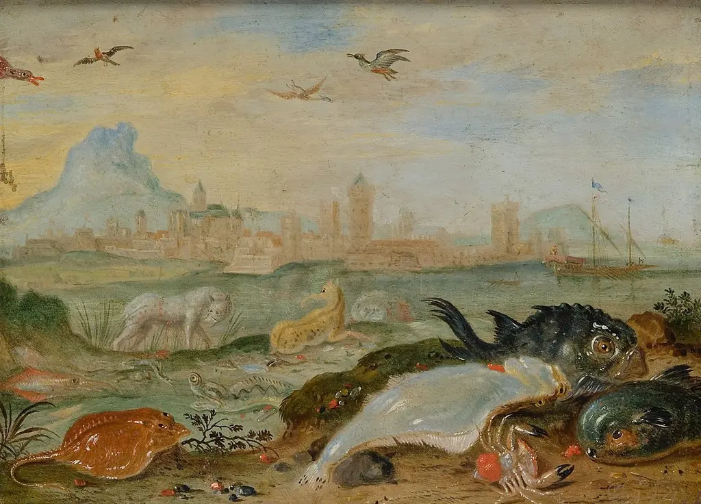 Ansichten aus den vier Weltteilen mit Szenen von Tieren: Candia (Iraklion, Kreta), by Ferdinand van Kessel the Elder