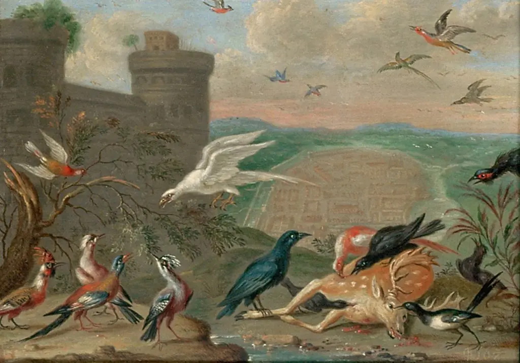 Ansichten aus den vier Weltteilen mit Szenen von Tieren: Santo Domingo (Dominikanische Republik), by Ferdinand van Kessel the Elder