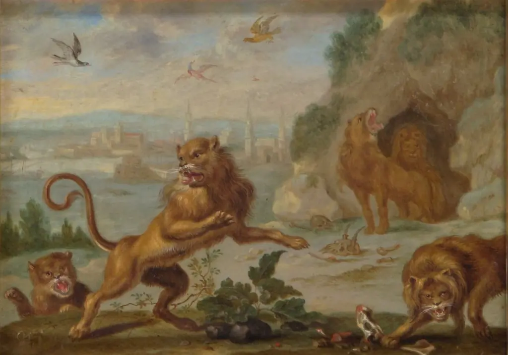 Ansichten aus den vier Weltteilen mit Szenen von Tieren: Tripolis, by Ferdinand van Kessel the Elder