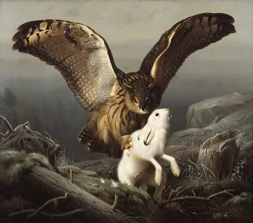 Huuhkaja iskee jänikseen, by Ferdinand von Wright