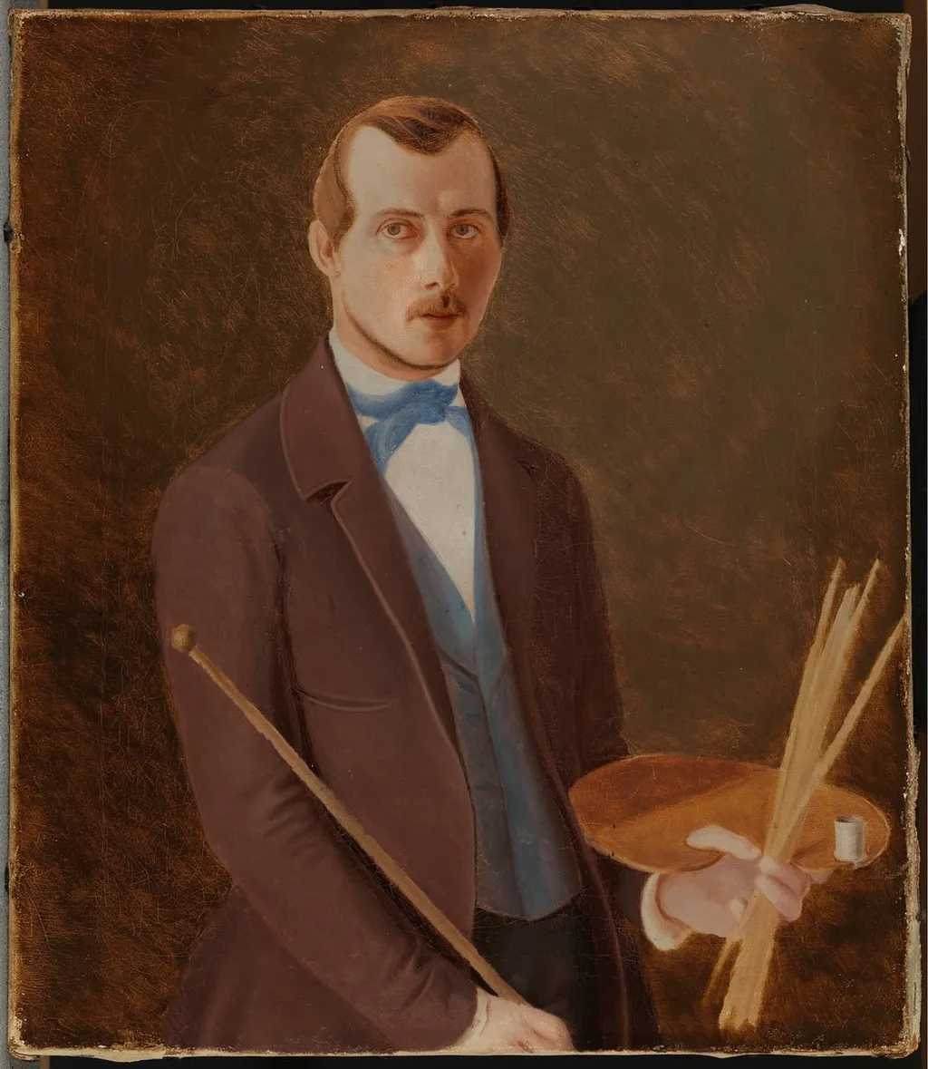 Omakuva paletti kädessä, by Ferdinand von Wright, unspecified