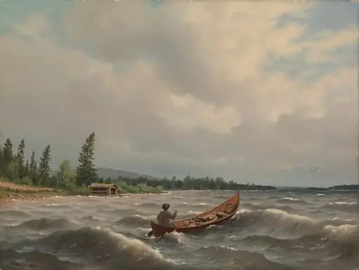 Savolaisvene järvellä, by Ferdinand von Wright