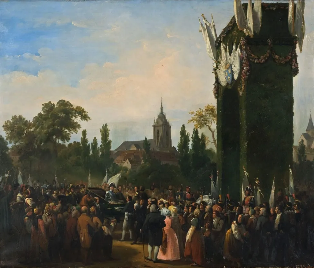 Entry of King Charles X in Colmar on 10 September 1828, by Ferdinand Wachsmuth, oil, 1838
