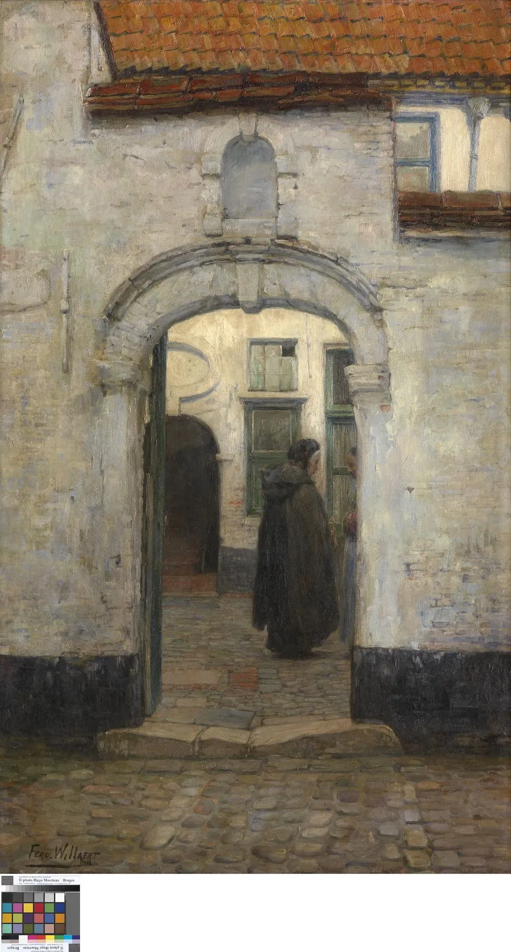 Begijnhof te Mechelen, by Ferdinand Willaert, oil, 1861