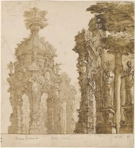 Stage Design of Garden Pavilions, by Ferdinando Galli Bibiena