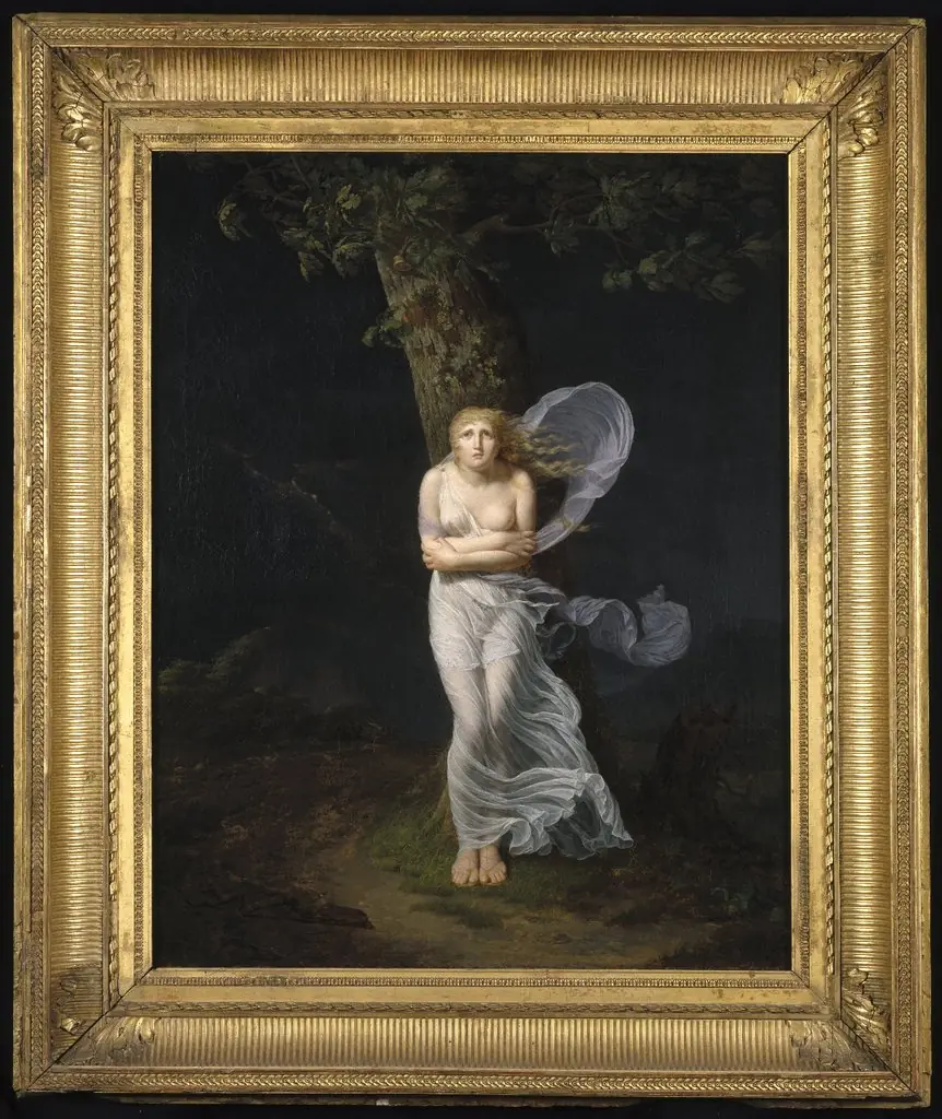 Young Woman Overtaken by a Storm, by Féréol Bonnemaison