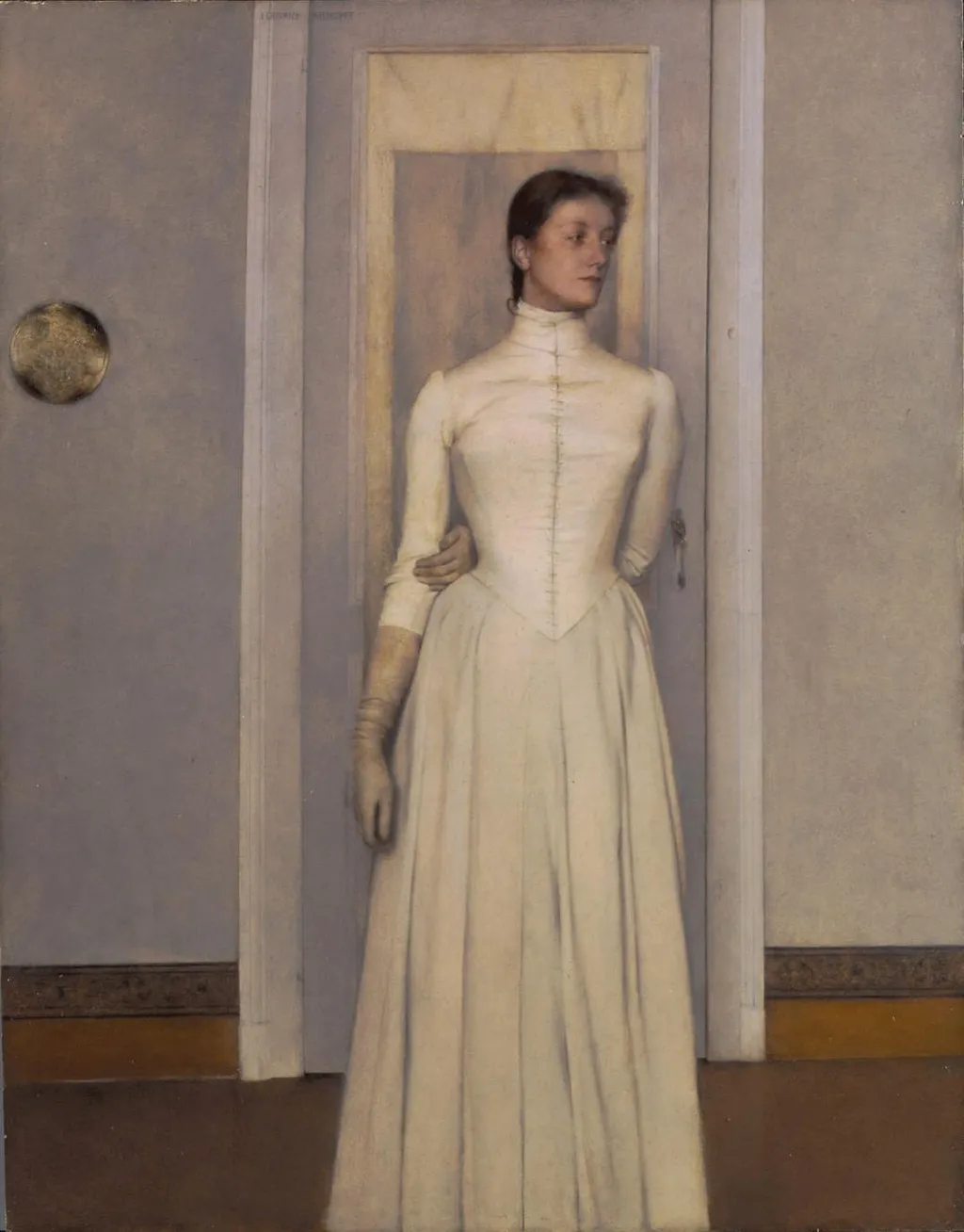 Portrait of Marguerite Khnopff, by Fernand Khnopff, oil, 1894