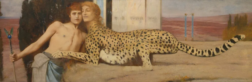 The Sphinx, or, The Caresses, by Fernand Khnopff, oil, 1898