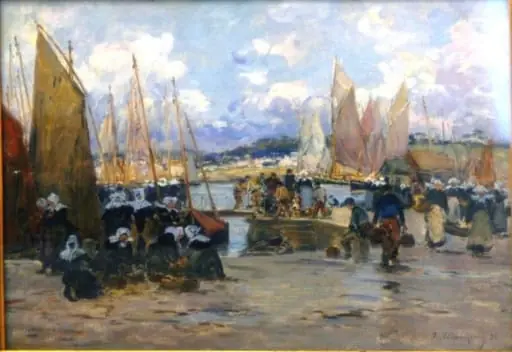 Vedere dintr-un port breton, by Fernand-Marie-Eugène Le Gout-Gérard, 1898
