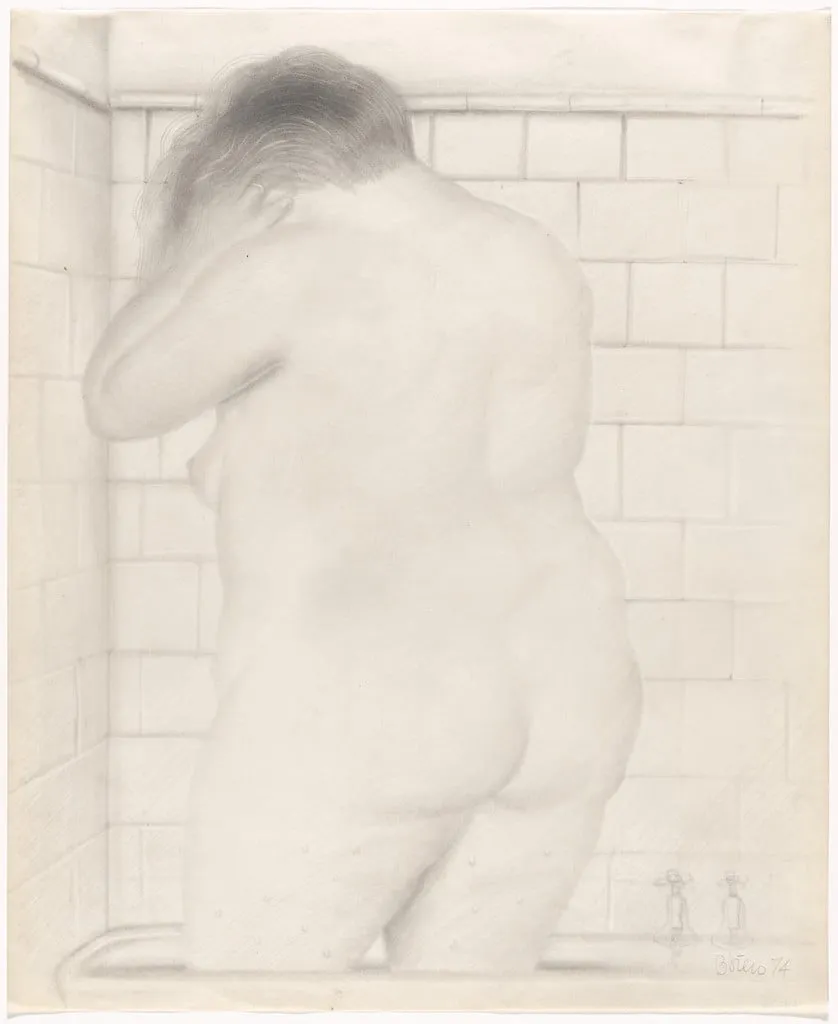 Untitled, by Fernando Botero, graphite, 1974