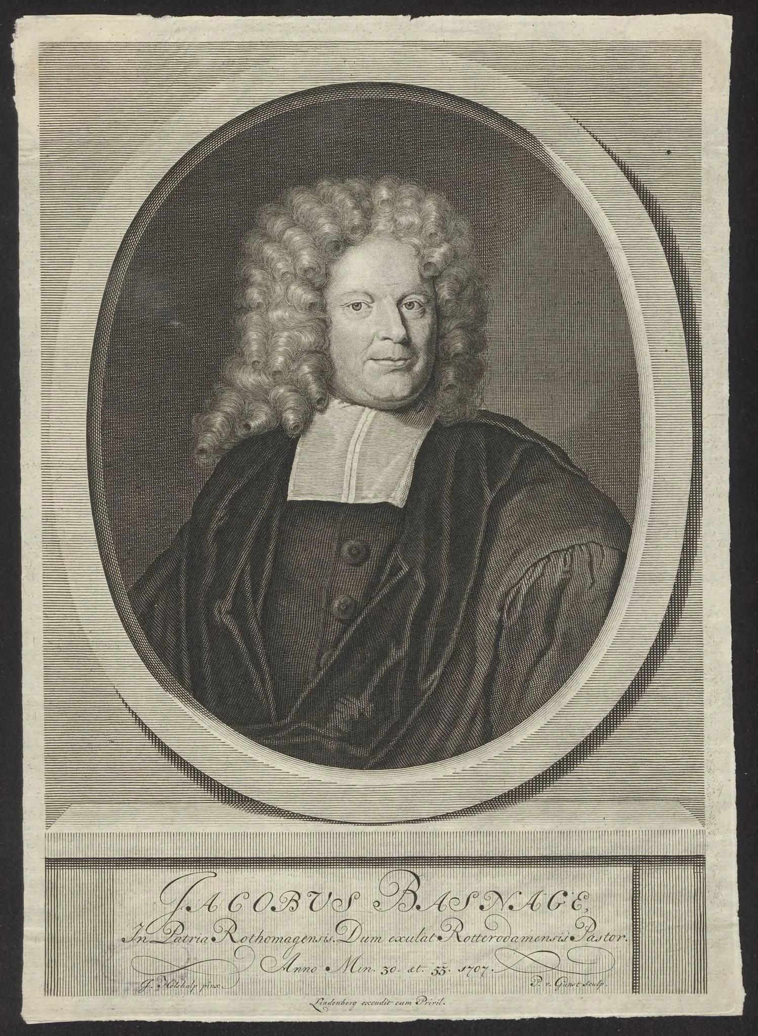 Portrait of Jacobus Basnage, Walloon minister and historian, detail