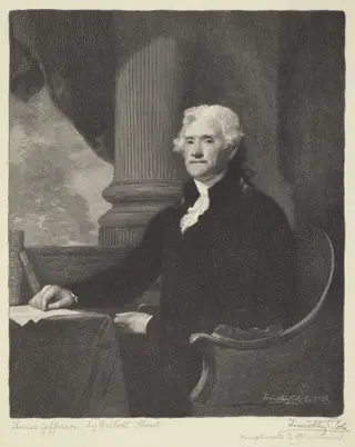 Thomas Jefferson, by Timothy Cole, ink, 1926
