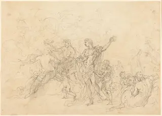 The Marriage of Bacchus and Ariadne, by Francesco Solimena, chalk, 1702