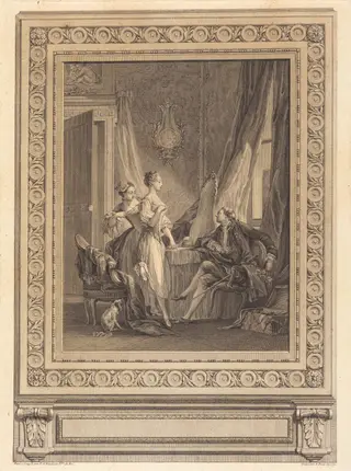 La toilette, by Charles-Nicolas Cochin II, ink, 1771