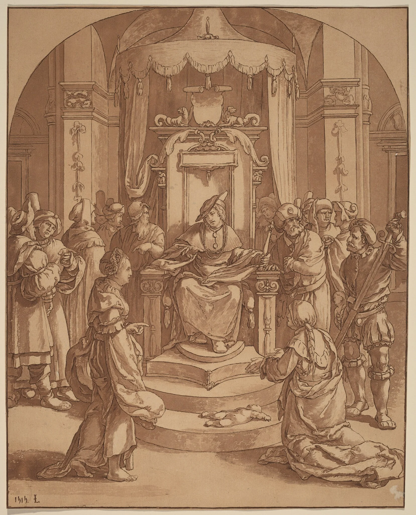 The Judgment of Solomon, detail