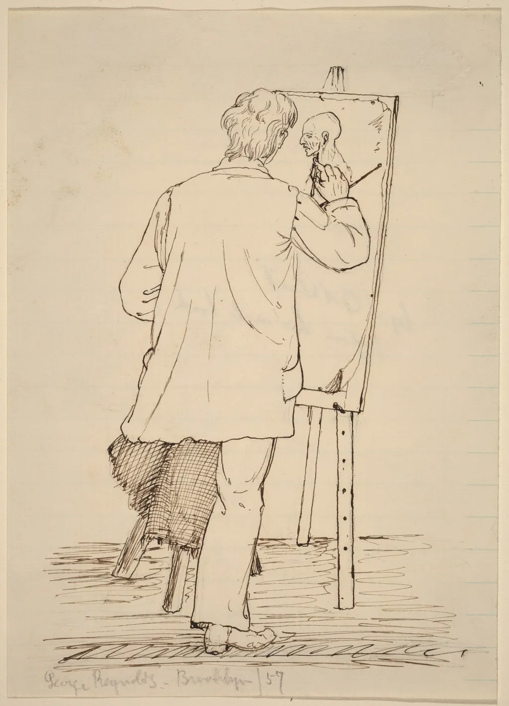 George Reynolds, by John Quincy Adams Ward, graphite, 1859