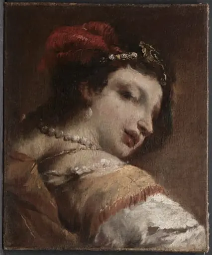 Head of a Woman, by Giovanni Antonio Guardi, unspecified, 1739